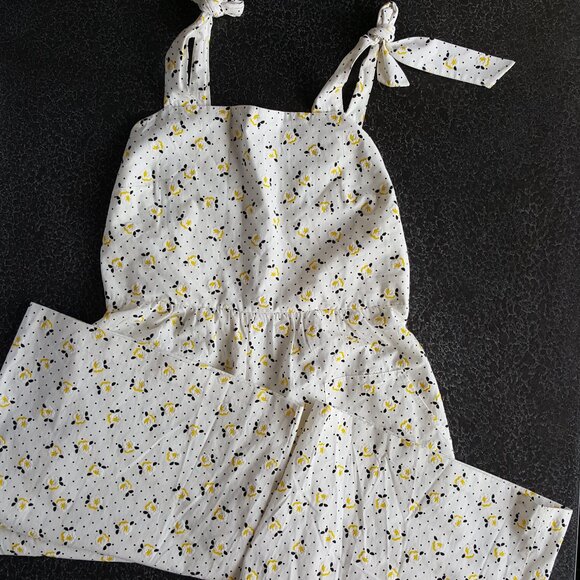 ZARA ! 100% Cotton Jumpsuit with flowers ( Medium ) - Picture 1 of 14
